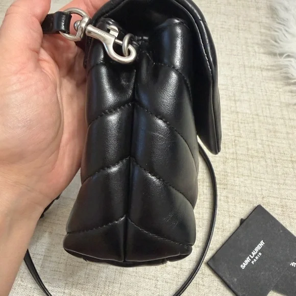 SAINT LAURENT Toy Loulou Calfskin Y Quilted Monogram Crossbody Bag - Picture 3 of 16